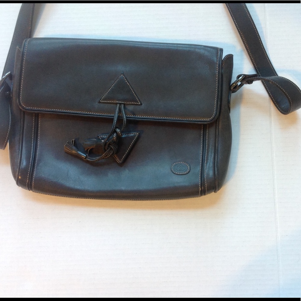 Vintage Gucci Gray Leather Shoulder Bag Strap